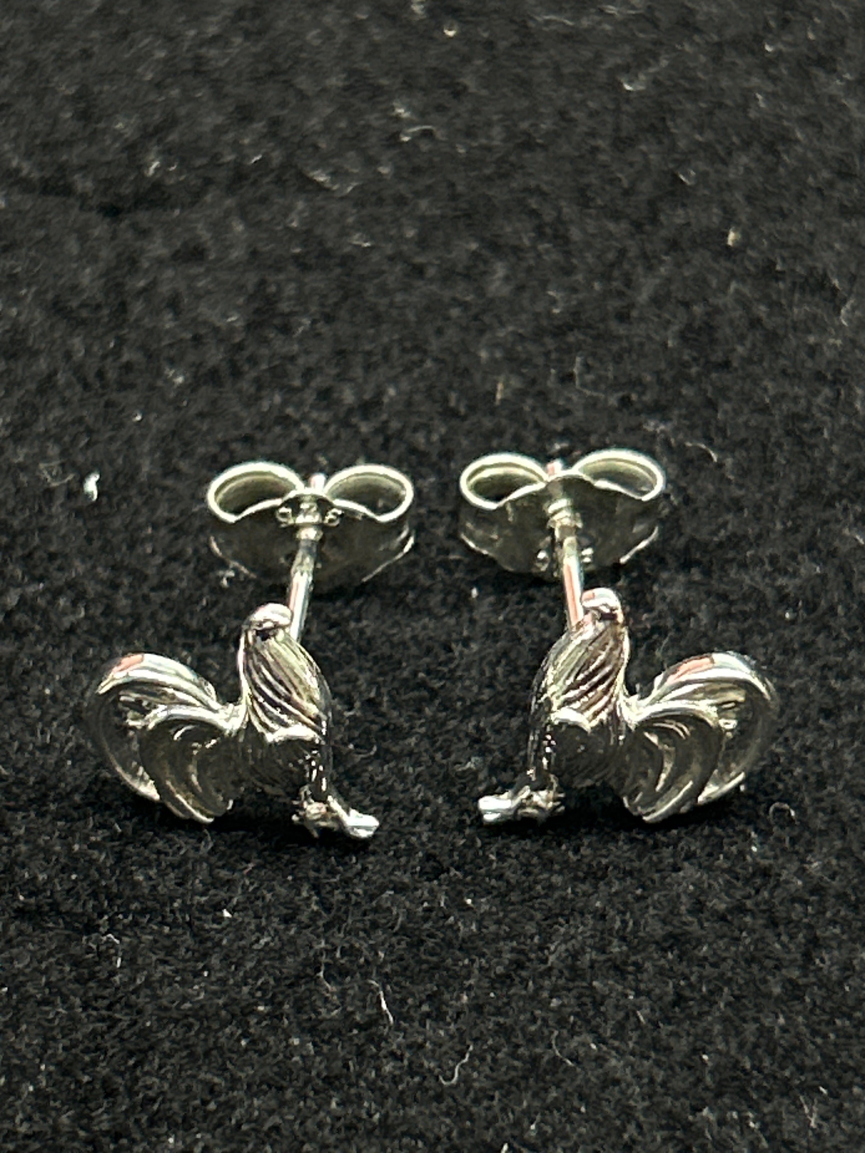 925 Rooster Stud Earrings