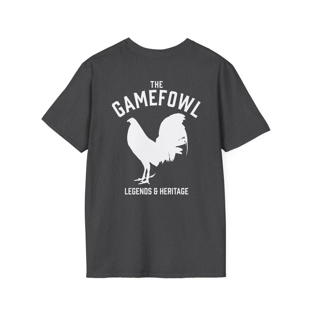 Gamefowl Rooster T-Shirt — "The Gamefowl: Legends & Heritage" Back Graphic