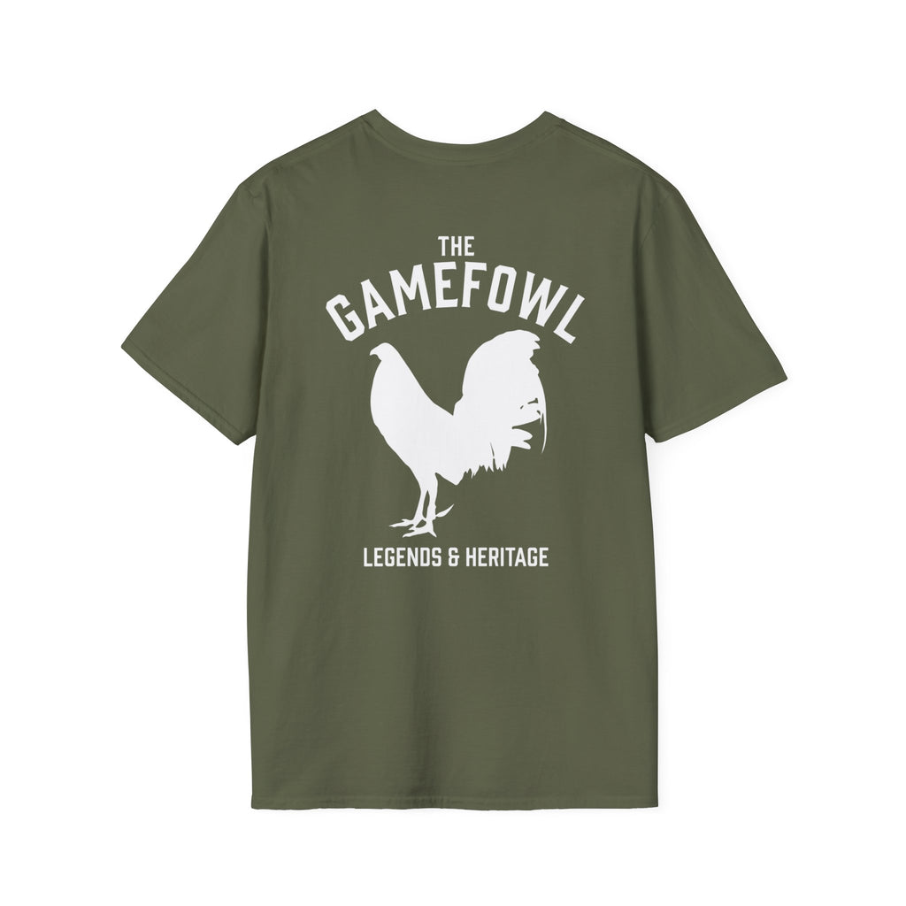 Gamefowl Rooster T-Shirt — "The Gamefowl: Legends & Heritage" Back Graphic