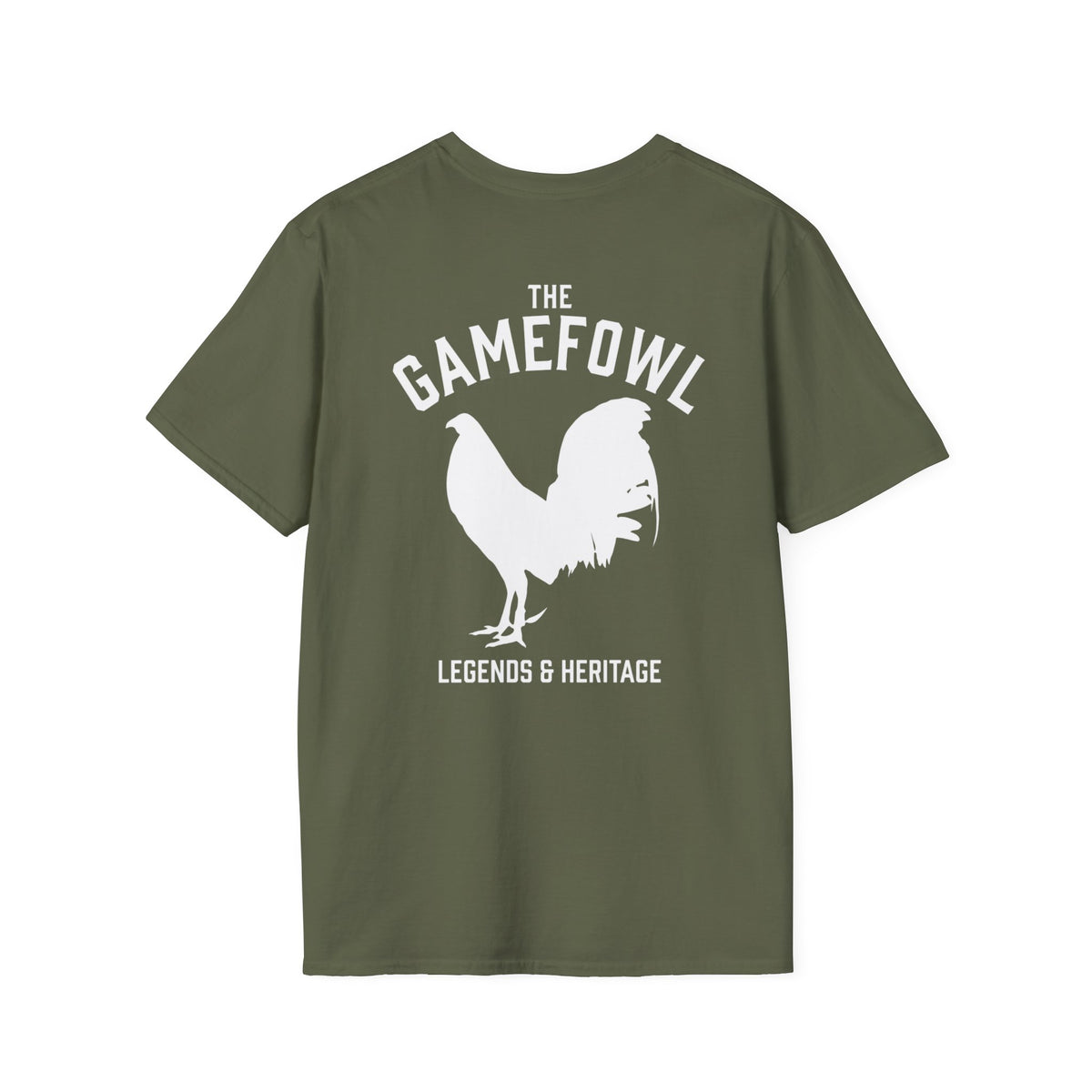 Gamefowl Rooster T-Shirt — "The Gamefowl: Legends & Heritage" Back Graphic