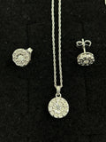 Silver Diamond Earring and Pendant combo