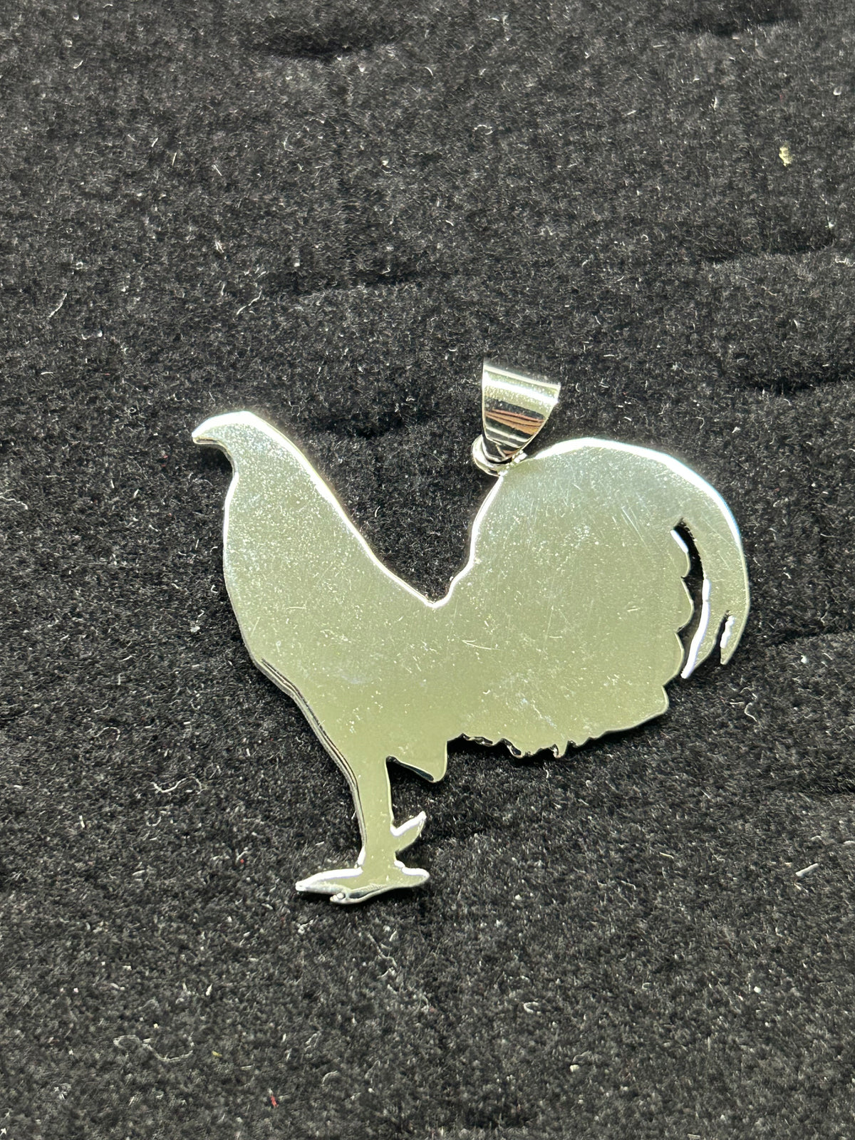 925 silhouette Rooster Pendant