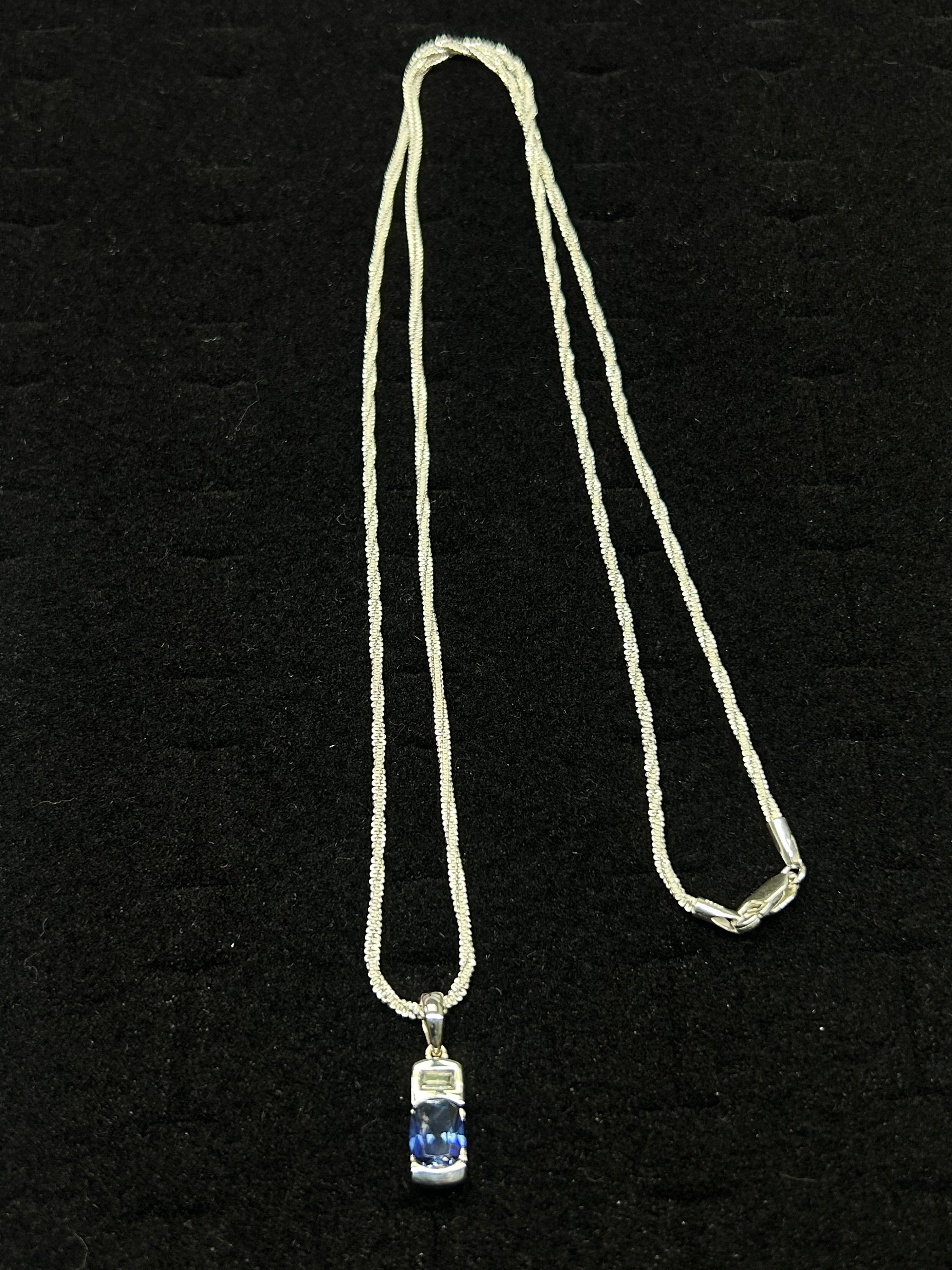 Blue Topaz unisex Drop  Pendant combo
