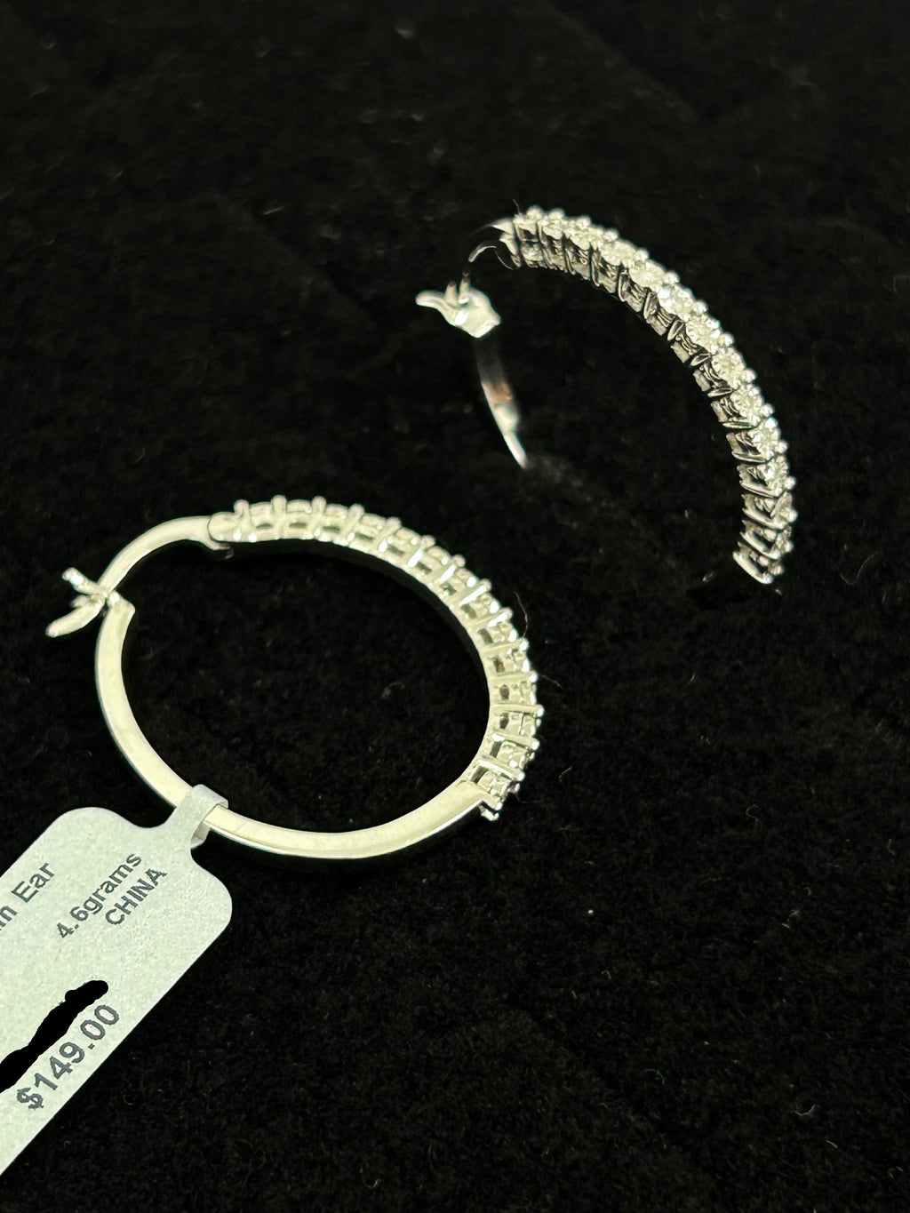925 Diamond Hoop Earrings