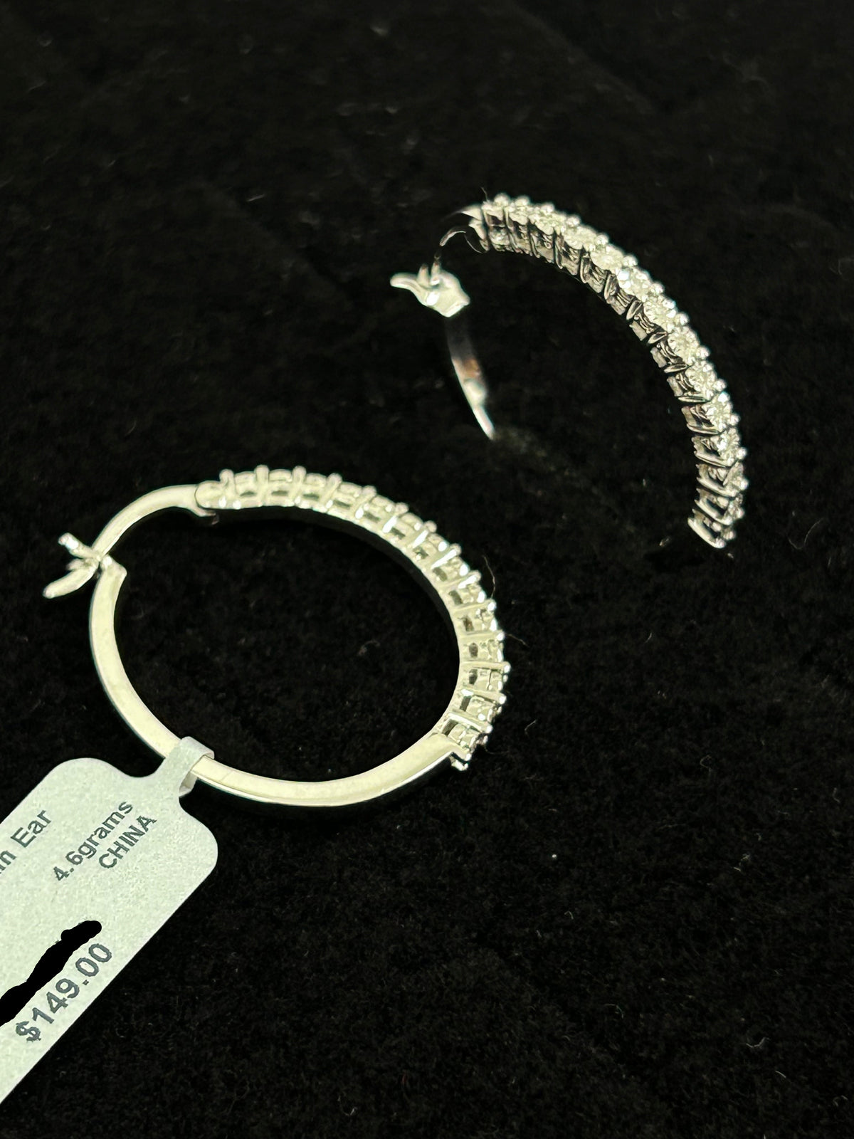 925 Diamond Hoop Earrings