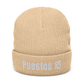 Puestos 15 Embroidered Beanie | Ribbed Knit Cuff Hat