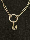 Paper clip M necklace