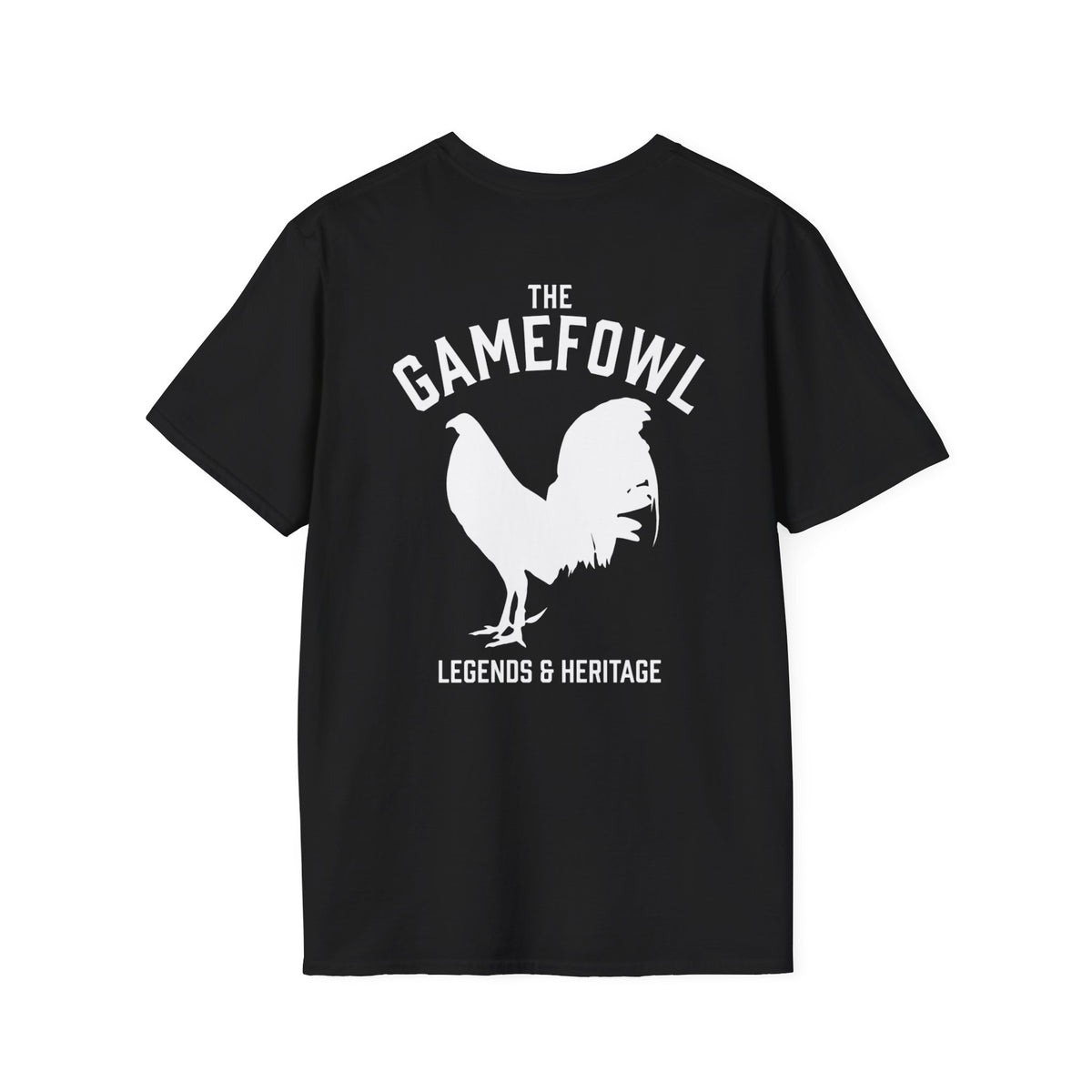 Gamefowl Rooster T-Shirt — "The Gamefowl: Legends & Heritage" Back Graphic