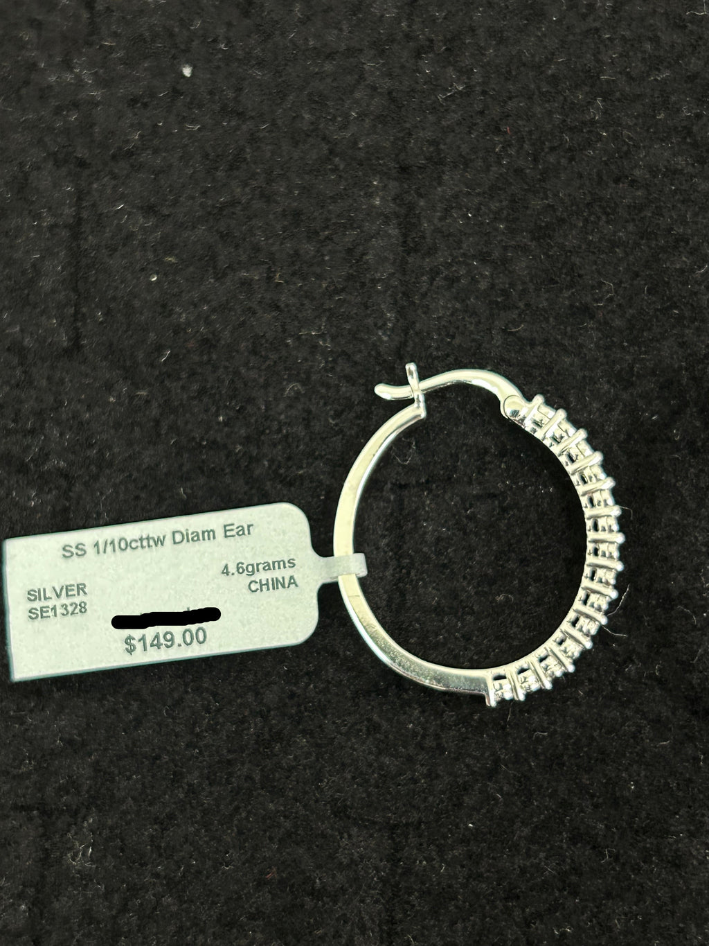 925 Diamond Hoop Earrings