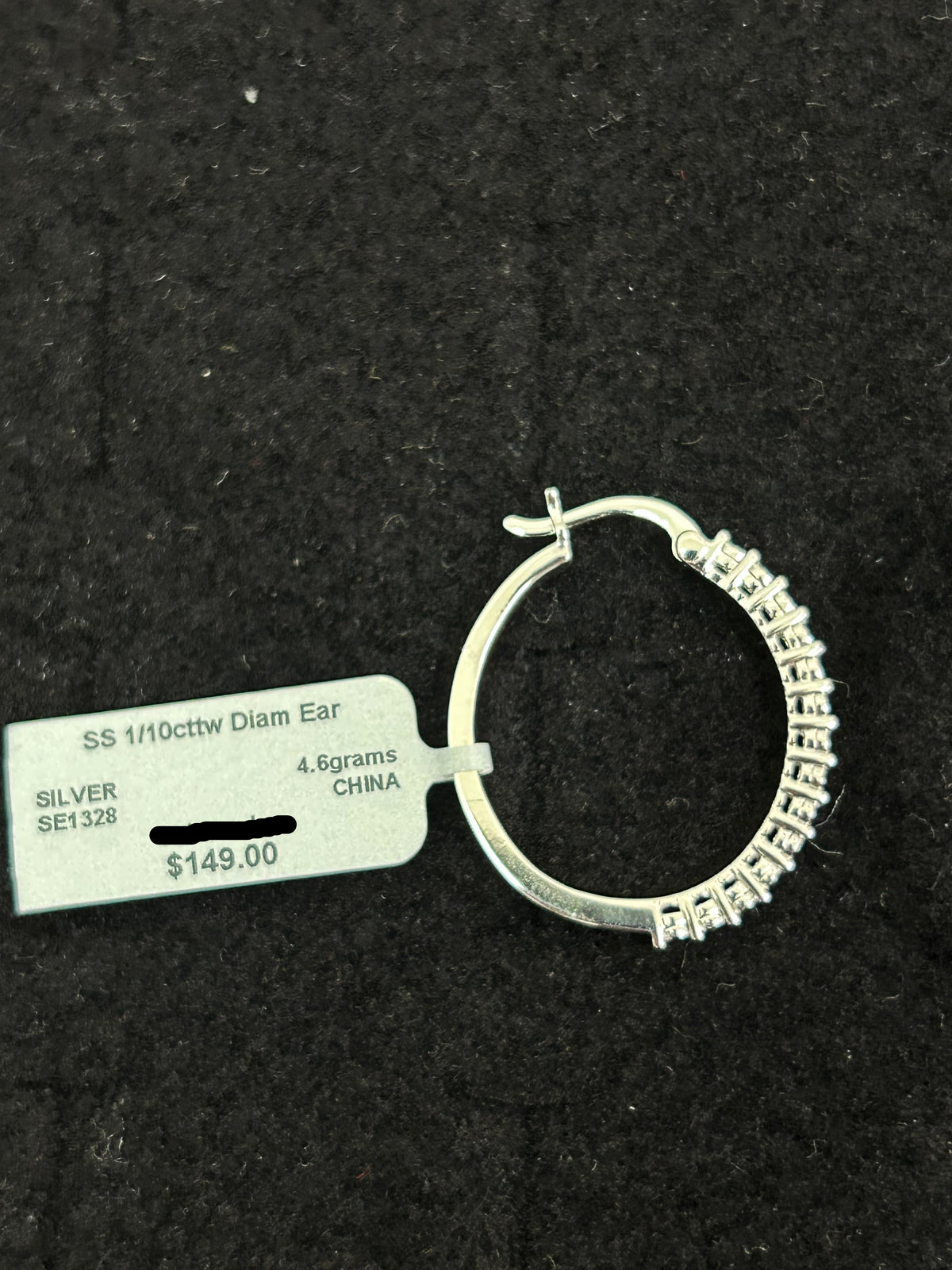 925 Diamond Hoop Earrings