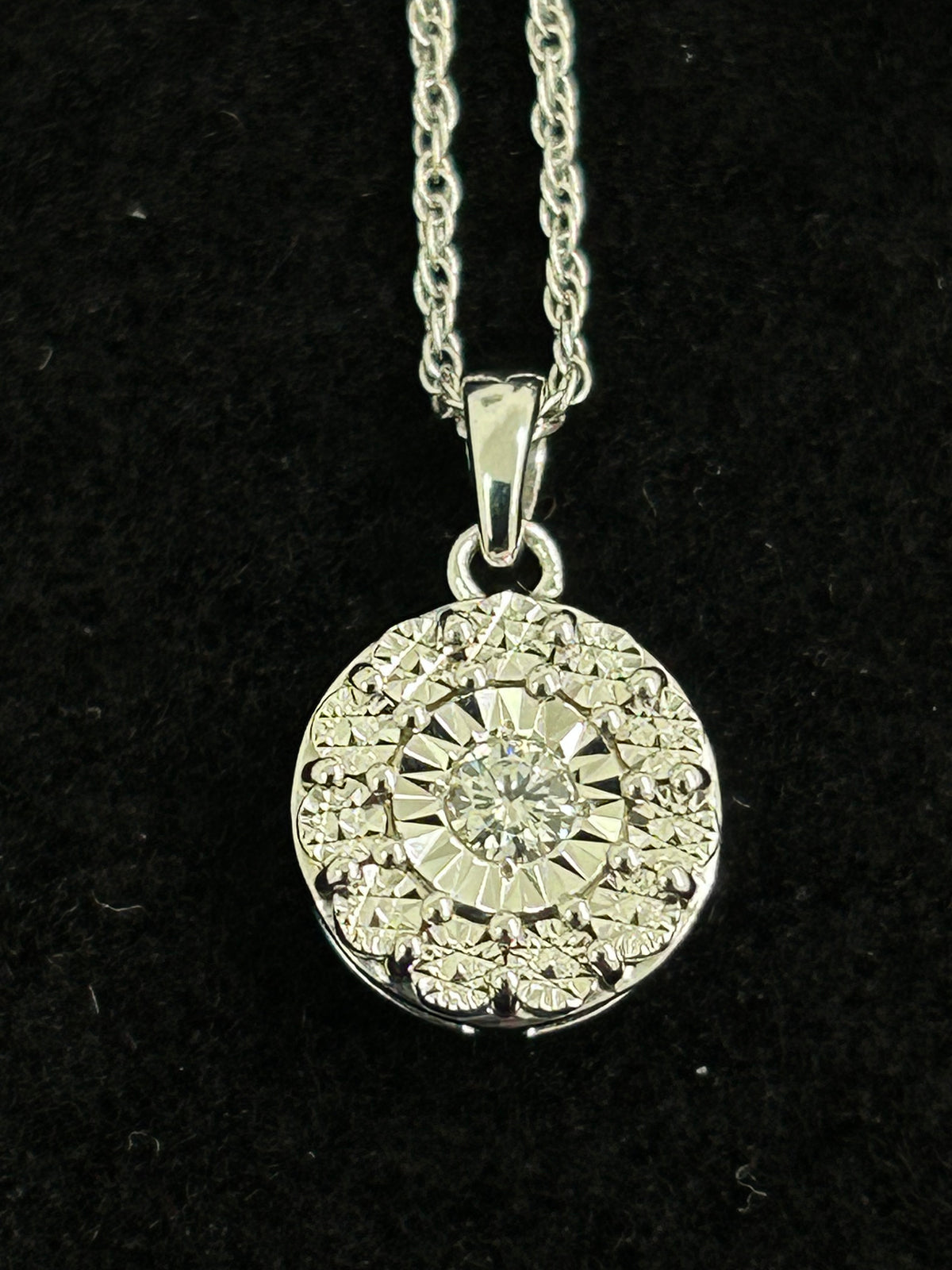 Silver Diamond Earring and Pendant combo