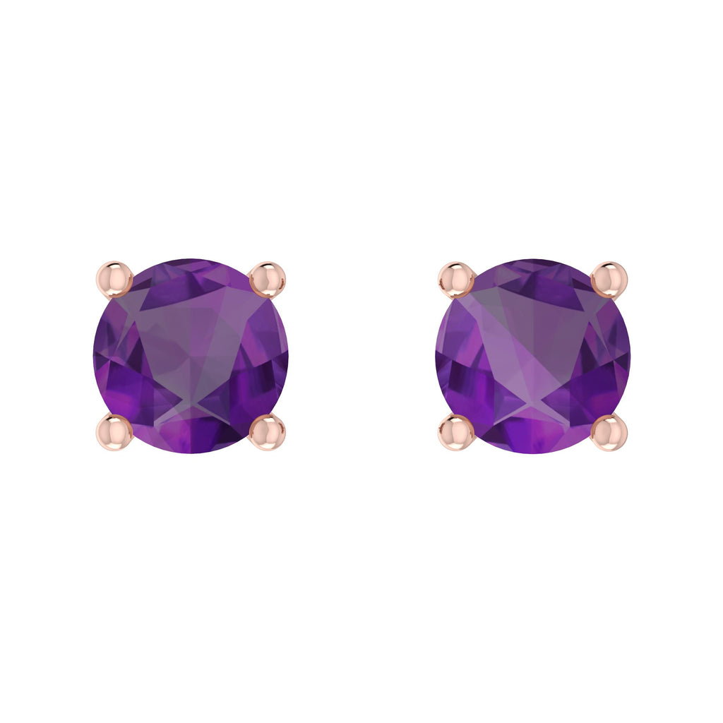 10K RG Amethyst Stud Earrings