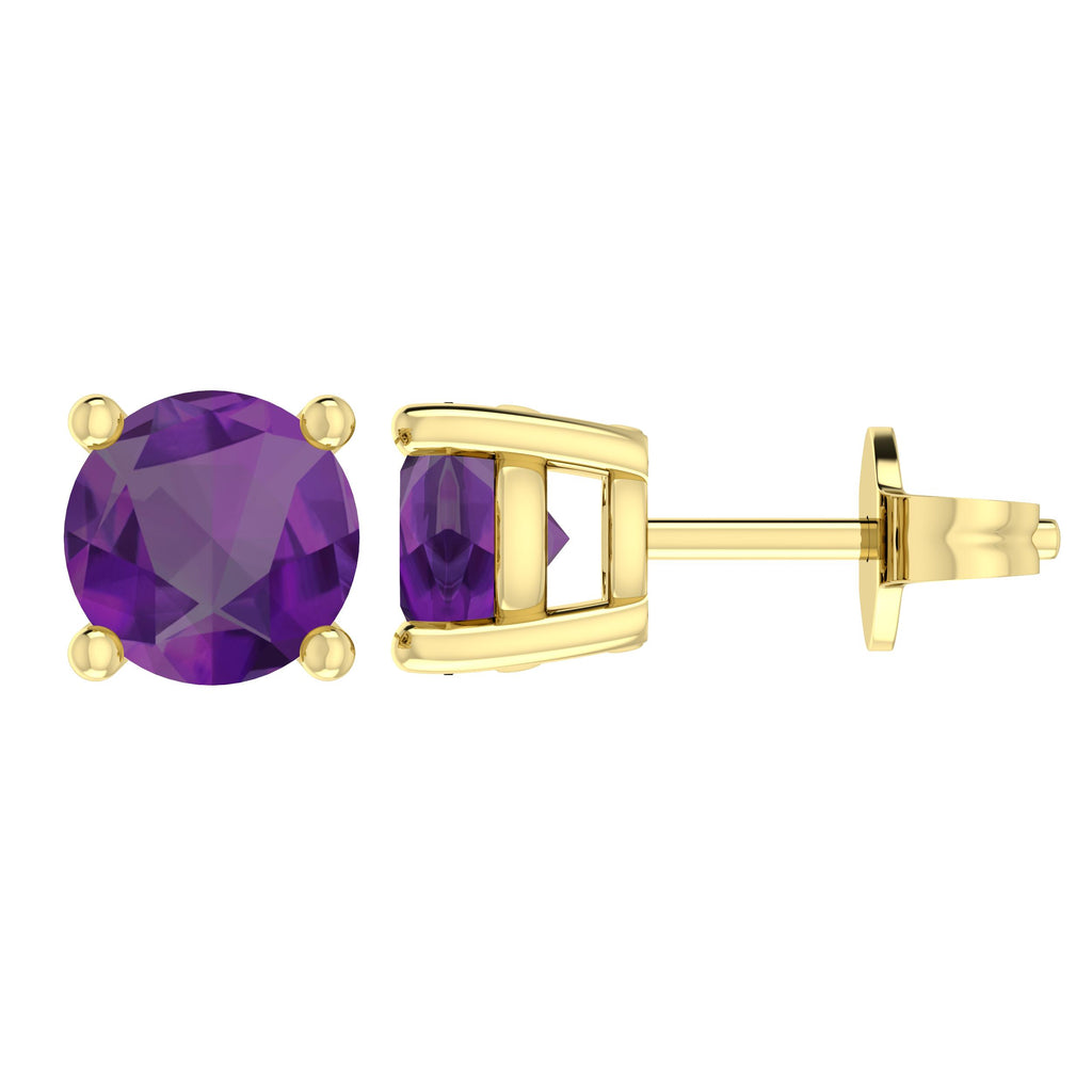 10K YG Amethyst stud Earrings