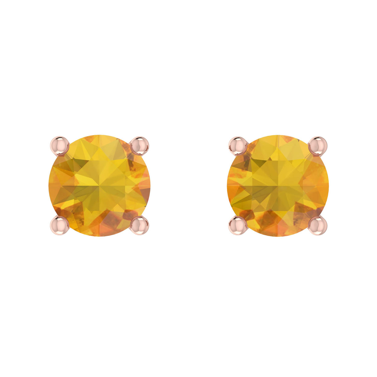 10K RG Citrine stud Earrings
