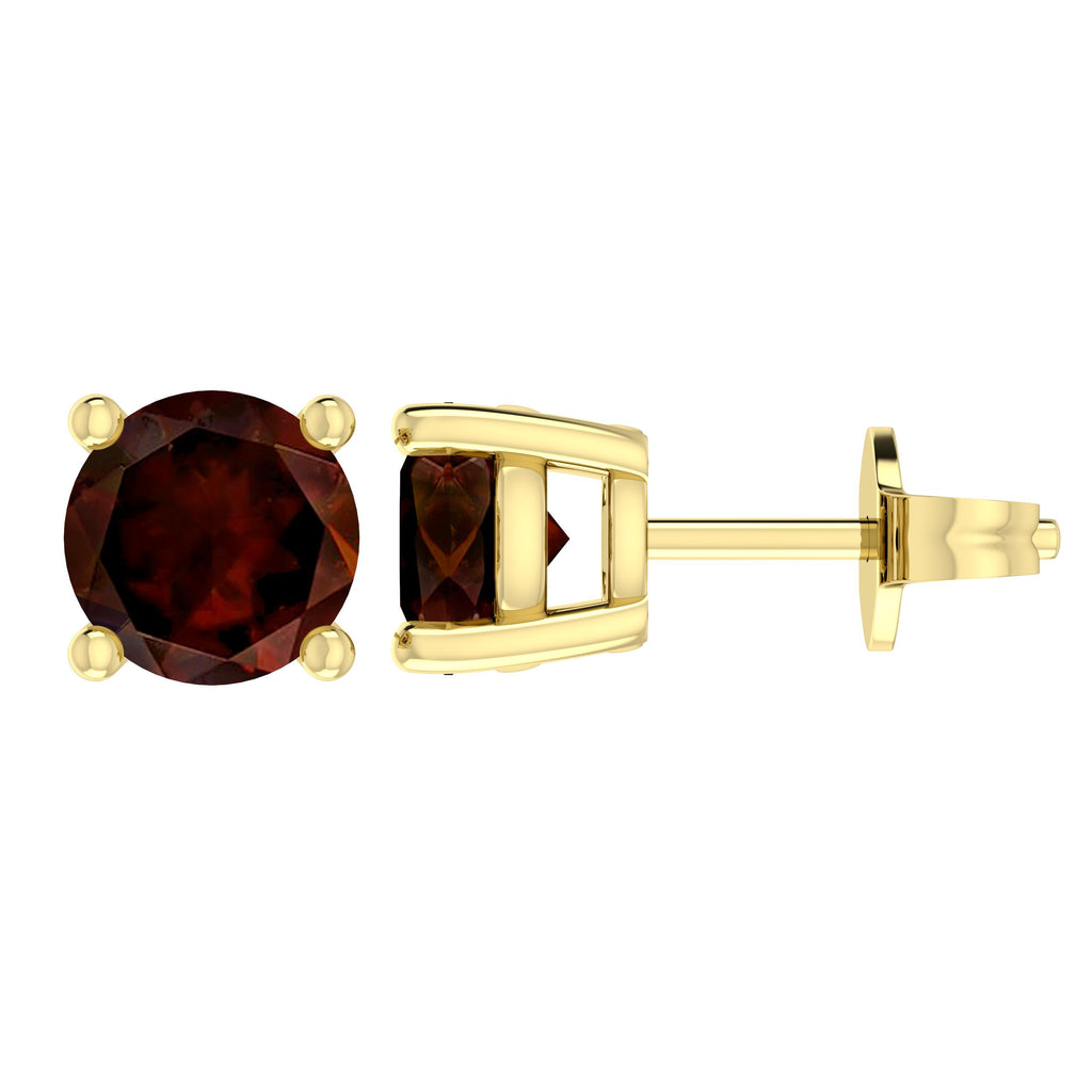 10K YG Garnet stud Earrings