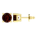 10K YG Garnet stud Earrings