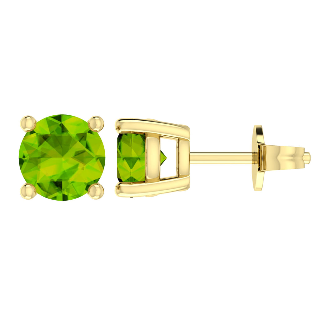 10K YG Peridot stud Earrings