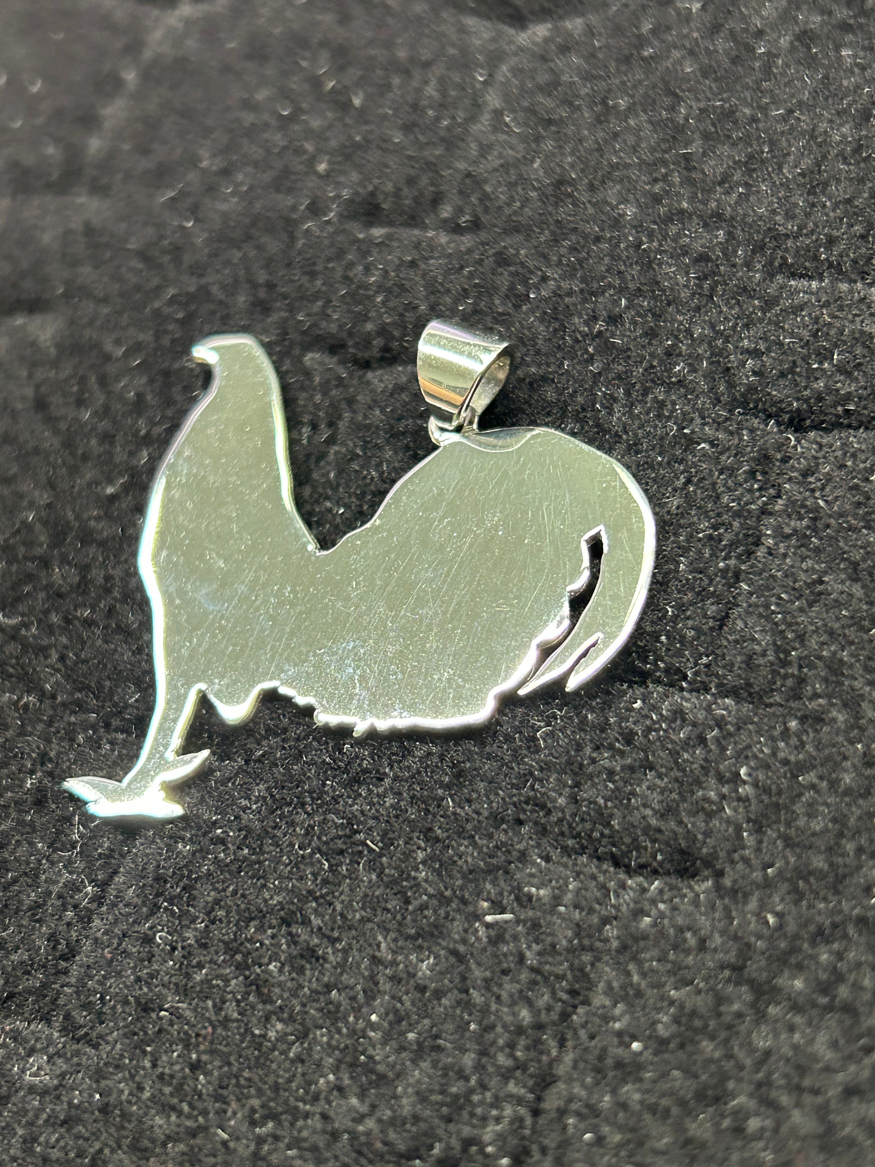 925 silhouette Rooster Pendant