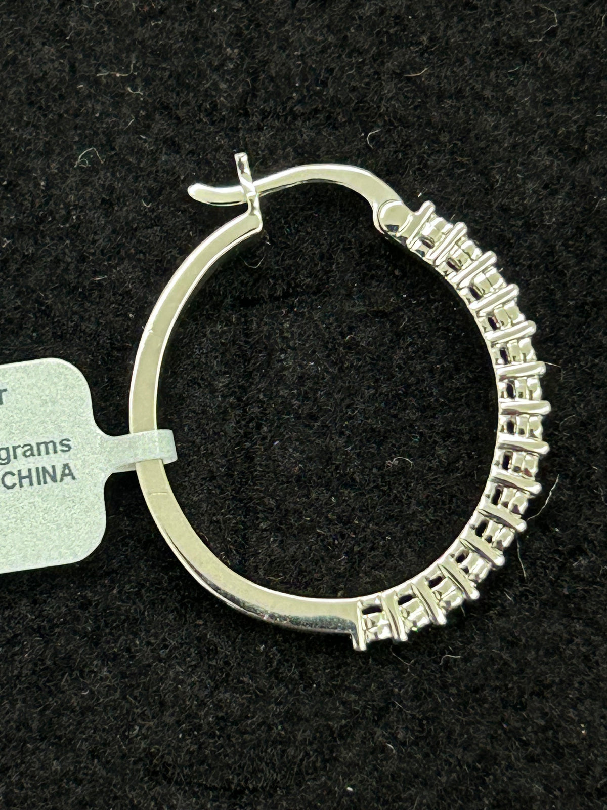 925 Diamond Hoop Earrings