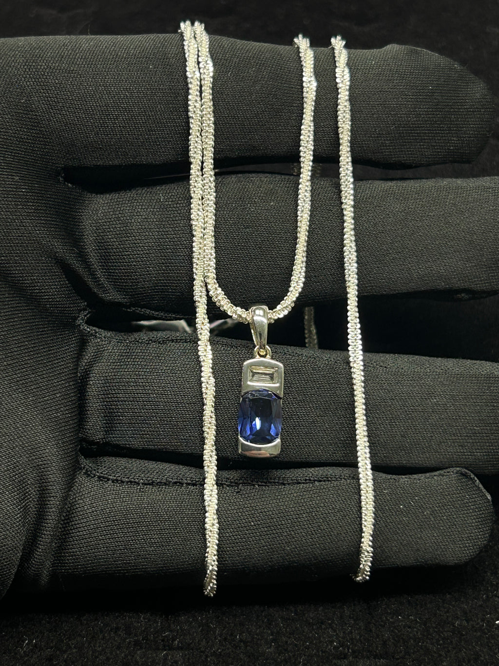 Blue Topaz unisex Drop  Pendant combo