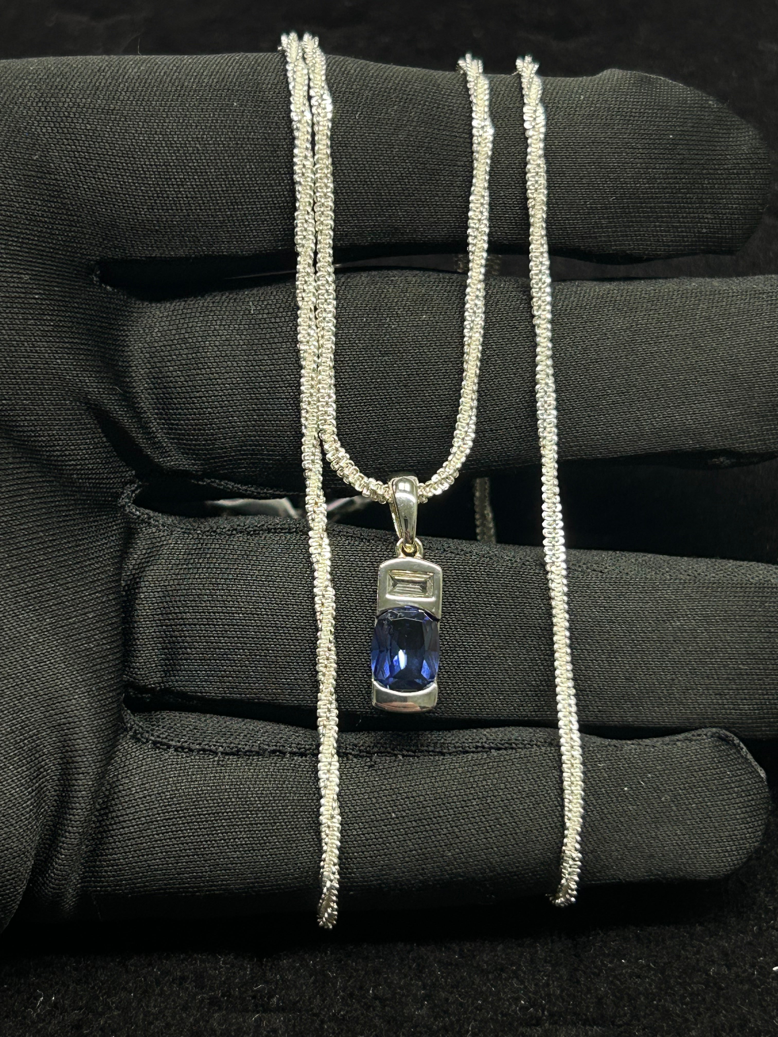 Blue Topaz unisex Drop  Pendant combo