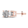 10K RG White Sapphire stud Earrings