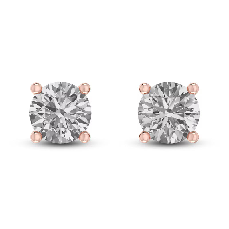 10K RG White Sapphire stud Earrings