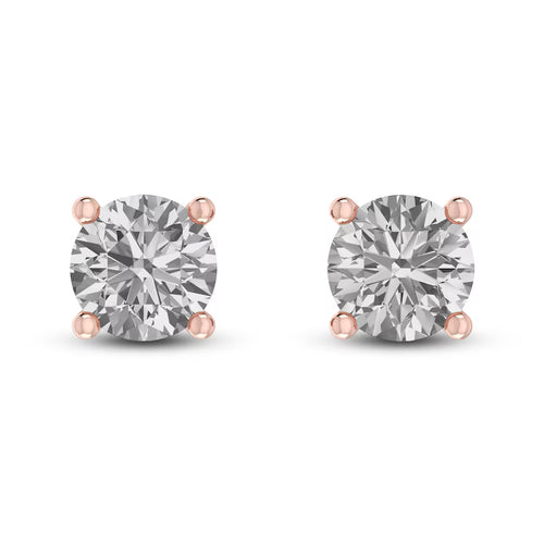 10K RG White Sapphire stud Earrings