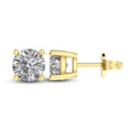 10K YG White Sapphire stud Earrings