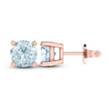 10K RG Aqua stud Earrings