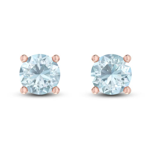 10K RG Aqua stud Earrings