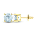 10K YG Aqua stud Earrings