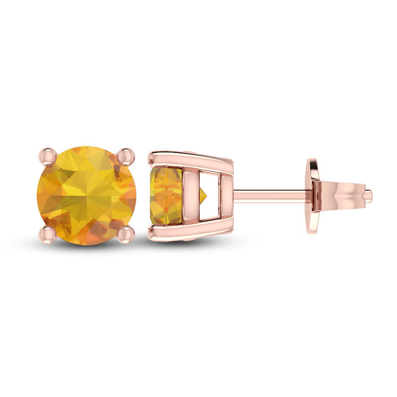 10K RG Citrine stud Earrings