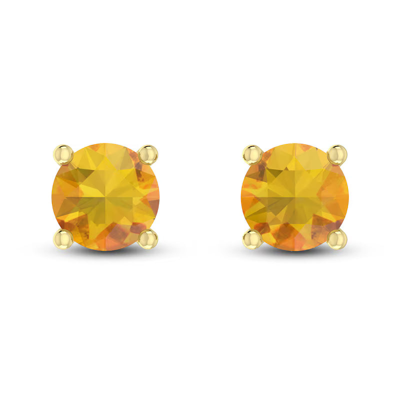 10K YG Citrine stud Earrings