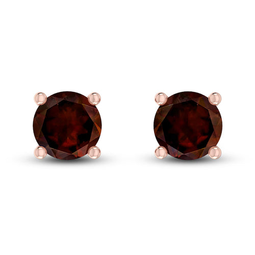 10K RG Garnet stud Earrings