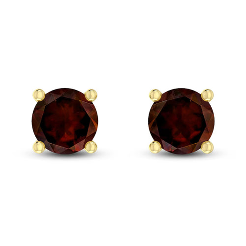10K YG Garnet stud Earrings