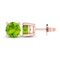 10K RG Peridot stud Earrings