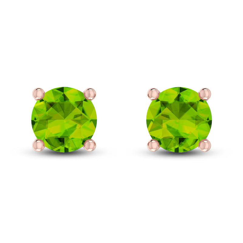 10K RG Peridot stud Earrings