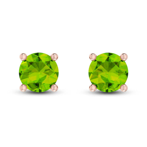 10K RG Peridot stud Earrings