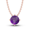 Amethyst Solitaire 10K RG Necklace