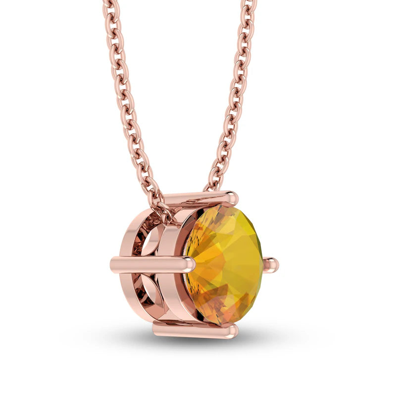 Citrine 10K RG Necklace