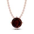 Garnet Solitaire 10K RG Necklace