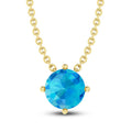 Swiss Blue Topaz Solitaire 10K YG Necklace