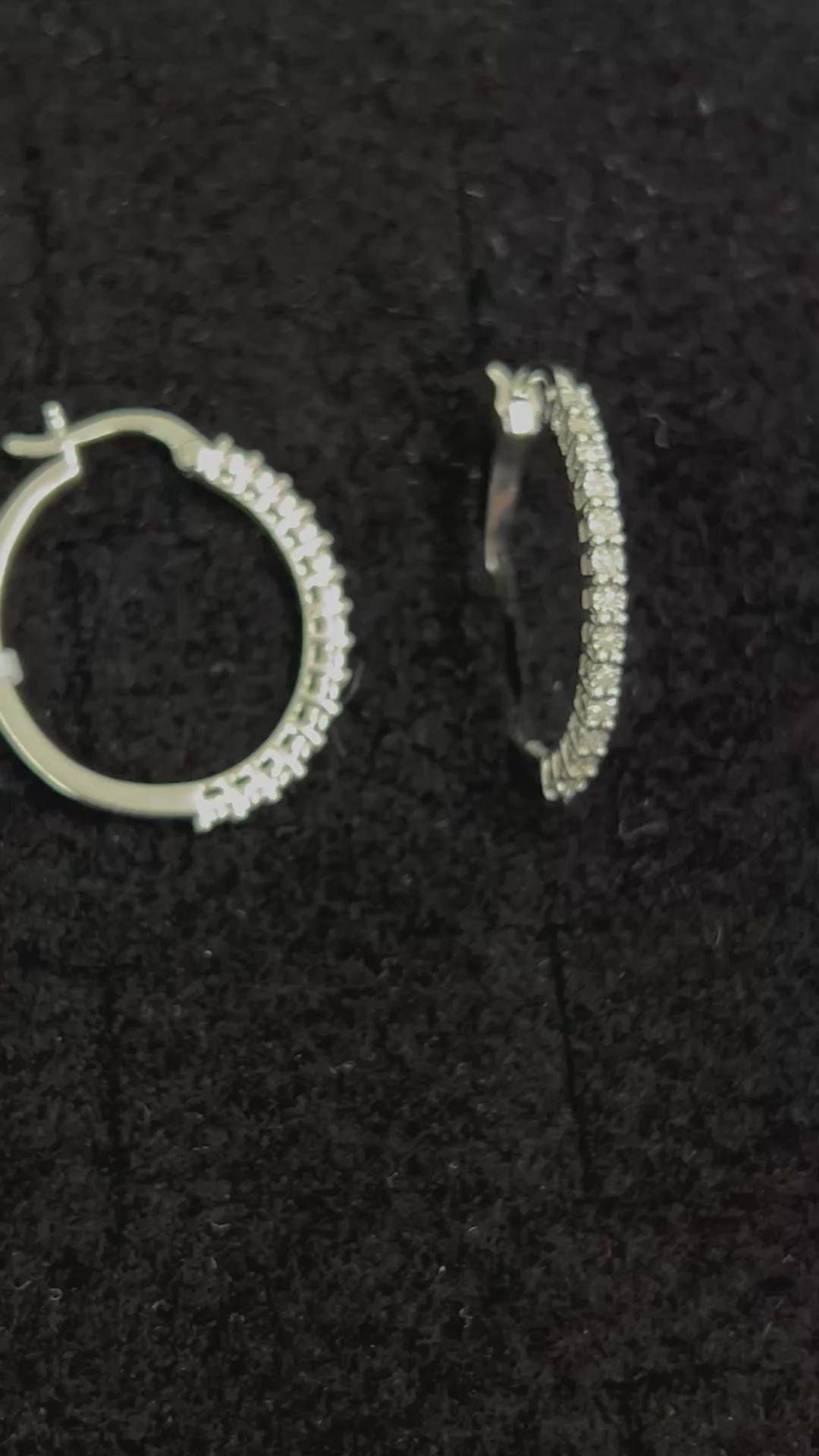 925 Diamond Hoop Earrings