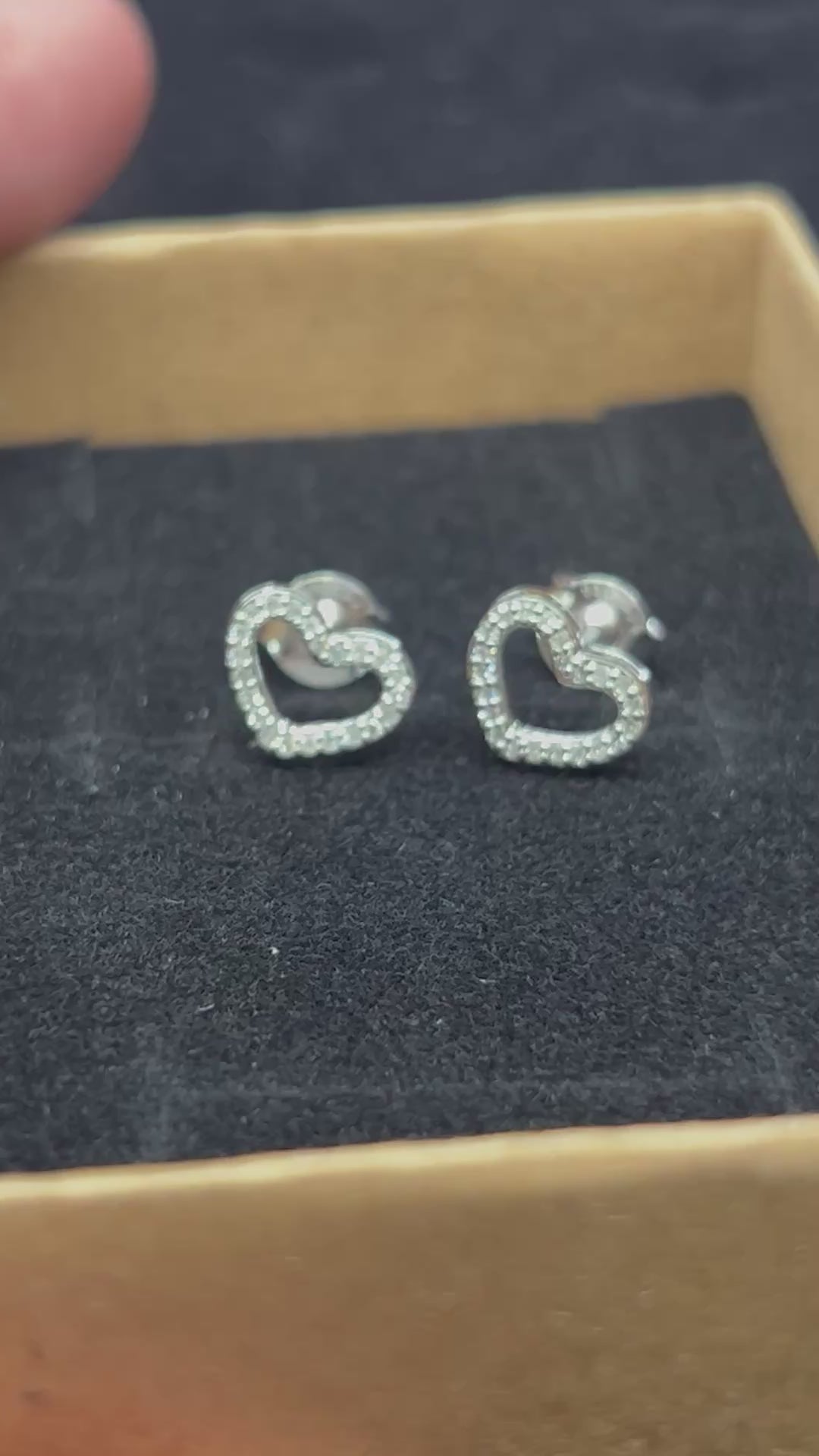 14k Diamond Heart Earrings